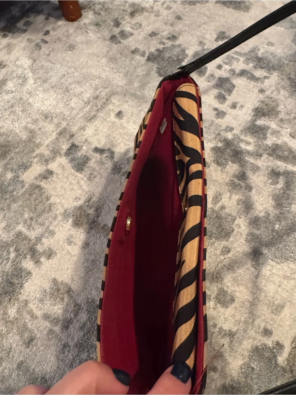 Kate Spade New York Zebra Print Baguette Shoulder Bag | USA Made | Y2K Vintage